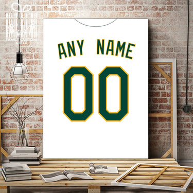 Oakland Jersey Custom Canvas Print Wall Art for Boy Girl Men Women Baseball Personalized Canvas Art